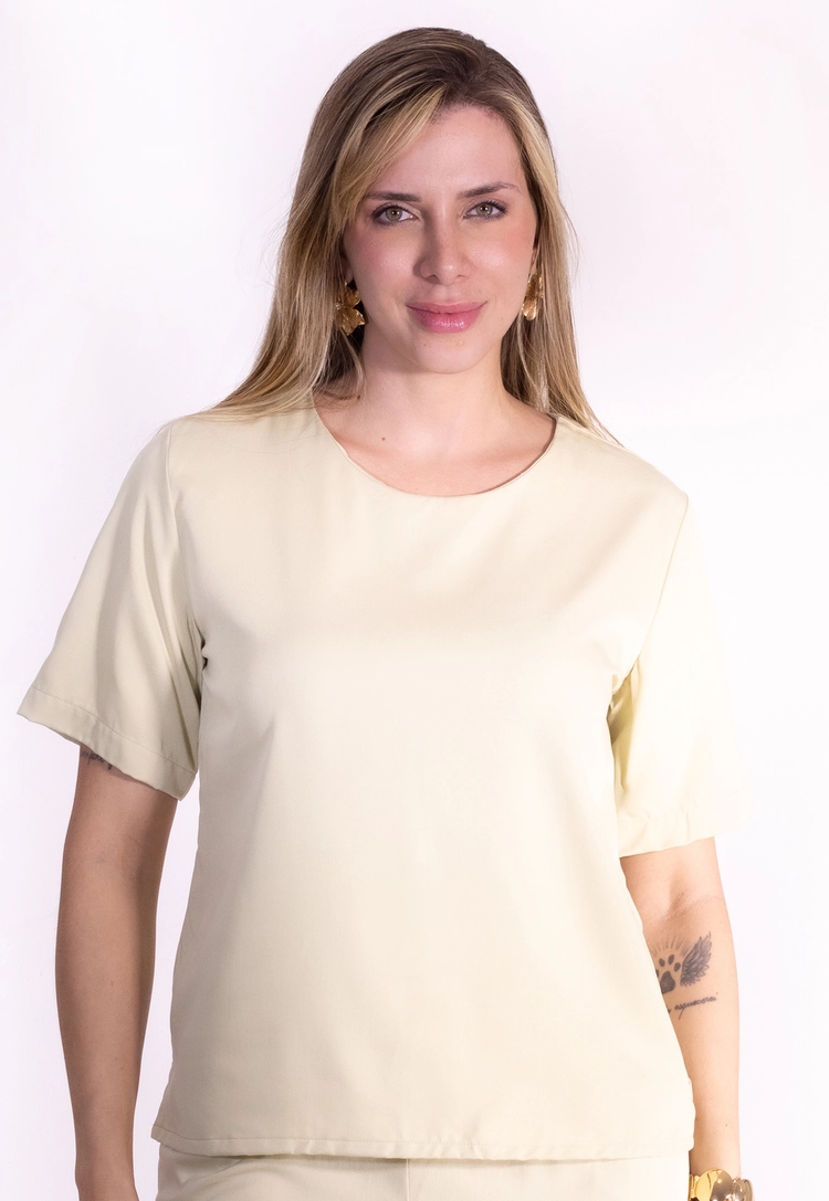 Blusa Dwz Manga Curta Gola Redonda