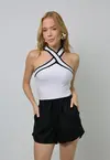 Short Dwz Linho com Cos de Elastico