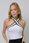 Cropped Dwz Tricot Cruzado Bicolor