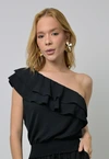 Blusa Dwz Um ombro Babado com Lastex