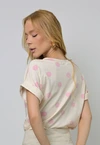 Blusa Dwz Manga Dobrada de Malha Poa
