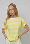 Blusa Dwz Manga Curta Dobrada Listrada