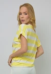 Blusa Dwz Manga Curta Dobrada Listrada