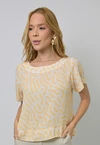 Blusa Dwz em Crepe Gola e Barra Grossa