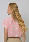 Blusa Dwz Manga Curta Estampada em Crepe