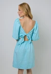 Vestido Dwz Liso com Manga e Amarracao