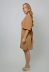 Vestido Dwz Liso com Manga e Amarracao