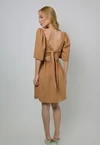 Vestido Dwz Liso com Manga e Amarracao