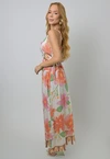 Vestido Dwz Estampado Mid com Alca e Lastex