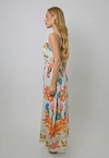 Vestido Dwz Estampado Mid com Alca e Lastex