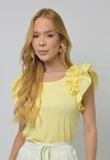 Blusa Dwz Canelada com Babado na Manga