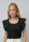 Blusa Dwz Canelada com Babado na Manga