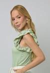 Blusa Dwz Canelada com Babado na Manga