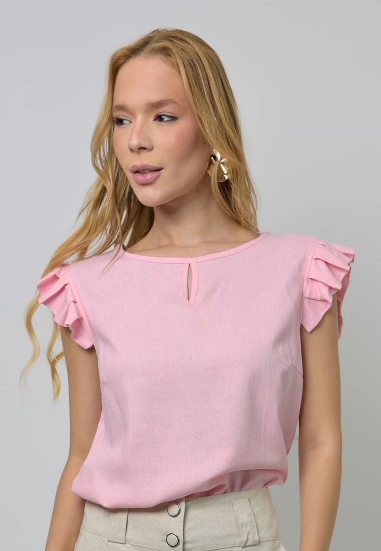 Blusa Dwz Linho Manga Dropeada
