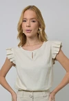 Blusa Dwz Linho Manga Dropeada