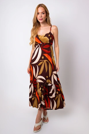 Vestido Dwz Amarracao Estampado