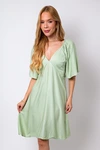 Vestido Dwz Manga Ampla com Lastex