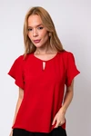 Blusa Dwz Manga Curta com Abertura Frontal