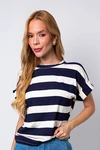 Blusa Dwz Listrada Manga Dobrada