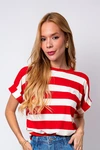 Blusa Dwz Listrada Manga Dobrada