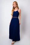 Vestido Dwz Longo com Detalhe em Renda