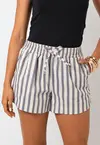 SHORT DWZ LISTRADO DE LINHO