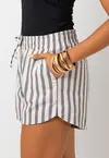 SHORT DWZ LISTRADO DE LINHO