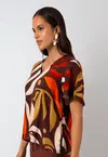 Blusa Dwz Decote V Estampado