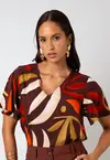 Blusa Dwz Decote V Estampado
