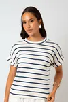 Blusa Dwz Listrada Manga Dobrada