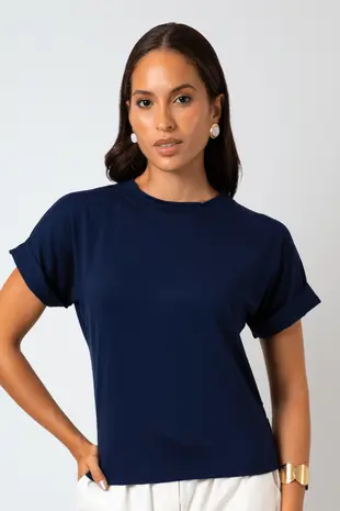 Blusa Dwz Lisa Manga Dobrada