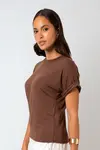 Blusa Dwz Lisa Manga Dobrada