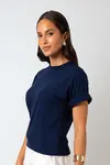 Blusa Dwz Lisa Manga Dobrada