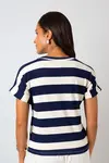 Blusa Dwz Malha Manga Dobrada Listra Larga