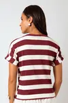 Blusa Dwz Malha Manga Dobrada Listra Larga