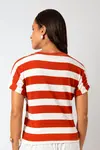 Blusa Dwz Malha Manga Dobrada Listra Larga