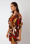 Vestido Dwz Estampado Manga Ampla