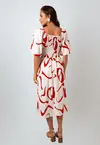 Vestido Dwz Mid Estampado com Lastex