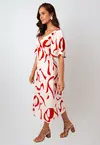 Vestido Dwz Mid Estampado com Lastex
