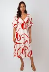 Vestido Dwz Mid Estampado com Lastex