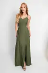 Vestido Dwz Longo Liso com Amarracao
