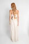 Vestido Dwz Longo Liso com Amarracao