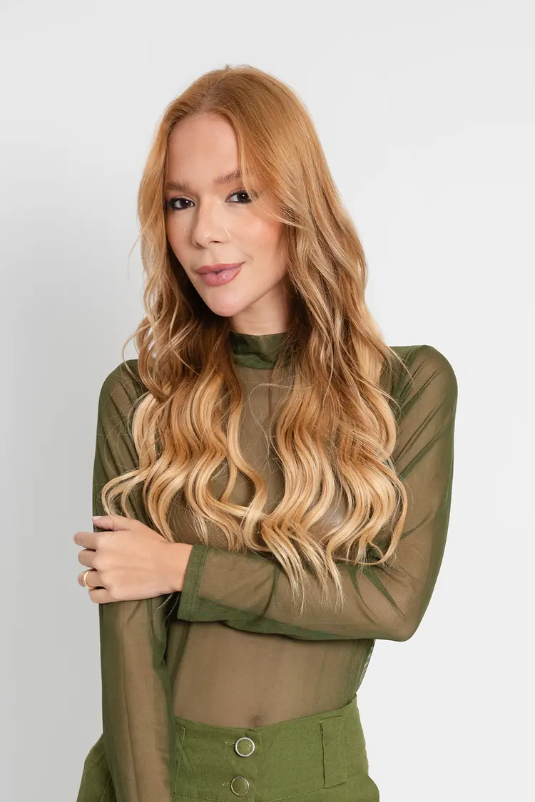 Blusa Dwz Manga Longa de Tule