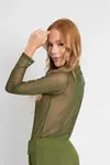 Blusa Dwz Manga Longa de Tule