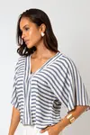 Blusa Dwz Listrada Manga Ampla