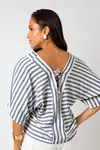 Blusa Dwz Listrada Manga Ampla