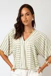 Blusa Dwz Listrada Manga Ampla