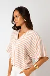 Blusa Dwz Listrada Manga Ampla