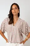 Blusa Dwz Listrada Manga Ampla