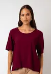 Blusa Dwz Lisa Manga Curva com Botao nas Costas